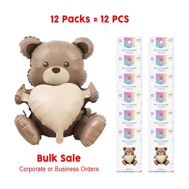 12 pezzi-26,8'' x 26,8'' Palloncini foil orso cartone animato 1 pezzo/confezione 12 confezioni per decorazioni per feste
