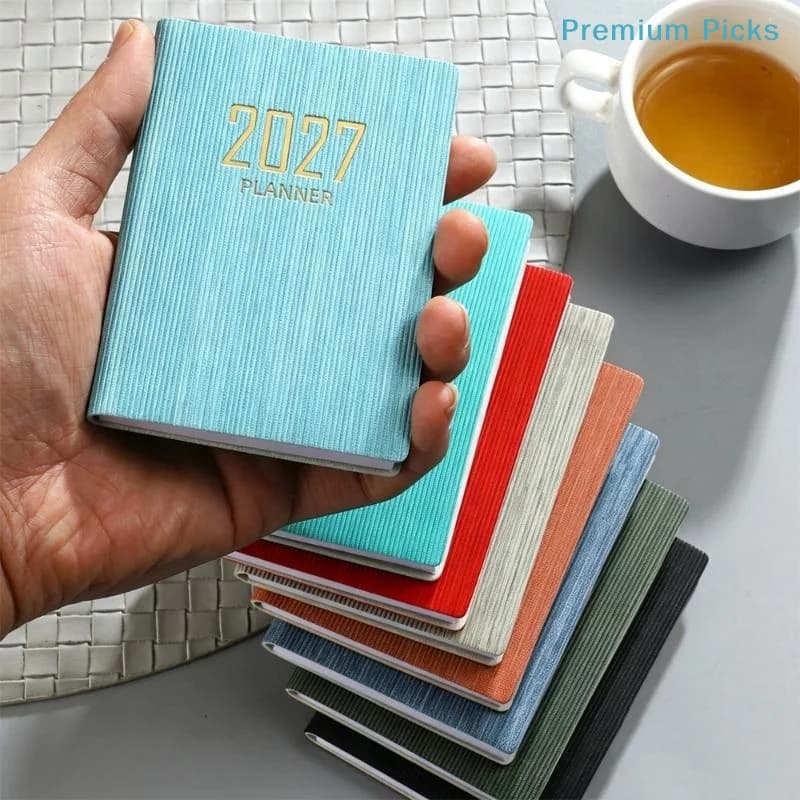 portableMini Pocket Agenda Schedule Book Thick Page Weekly Planner with Calendar for Students To Do List Gift