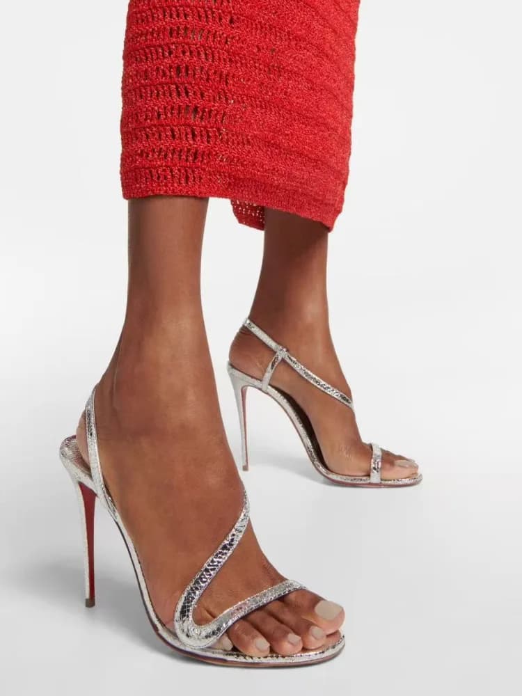 Women's Summer Sandals New Multicolor with Spill Heel Snake Effect, Sexy for Party and Slapped, Big Sizes 35-44