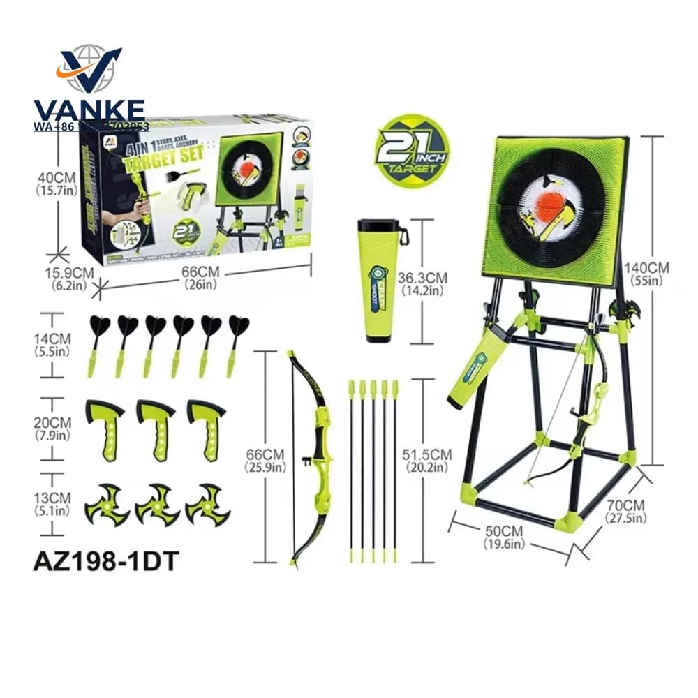 4-in-1 Throwing Target Game Set Includes Axe, Darts, Stars, and Archery Darts Shooting Game Toys Children's