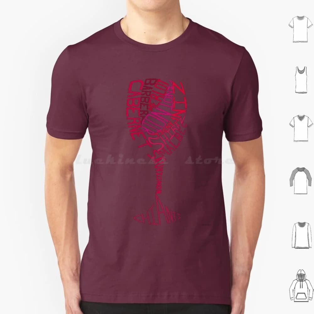 Vino rosso T Shirt Big Size 100% cotone Vino rosso Vino rosso Chianti Merlot Sauvignon Cabernet Cabernet Sauvignon Bicchiere Pinot Pinot