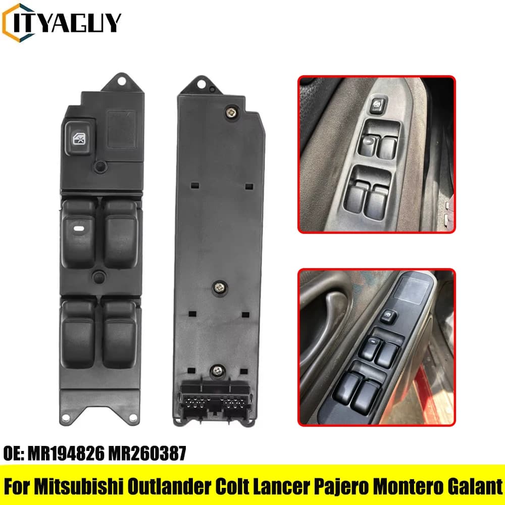 Interruttore elettrico per finestrino anteriore sinistro MR194826 MR260387 per Mitsubishi Outlander Colt Lancer Pajero Montero Galant Triton