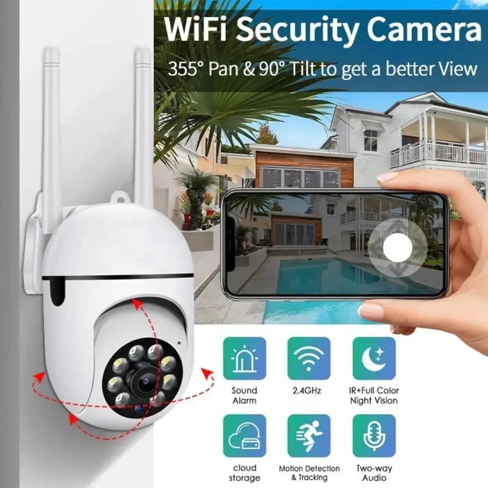 A7 WiFI IP Smart Camera 1080P HD Visione notturna a colori Telecamera di sicurezza domestica wireless Notifica audio e movimento a 2 vie