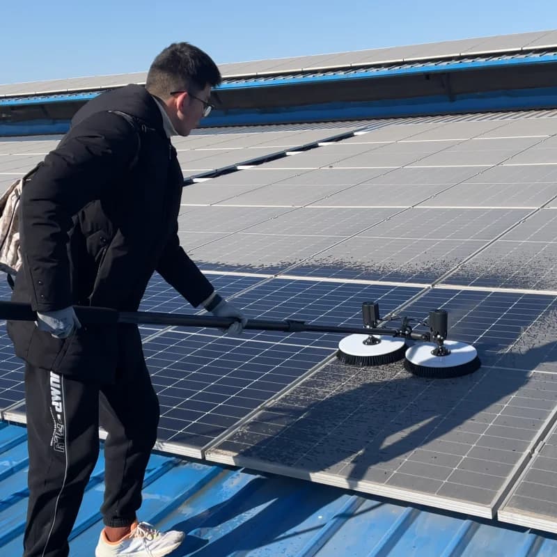 Spazzole per pulizia solare manuale con asta telescopica lunga Attrezzatura per la pulizia del pannello solare Asta telescopica da 7,5 m Pulizia del lavaggio del pannello fotovoltaico