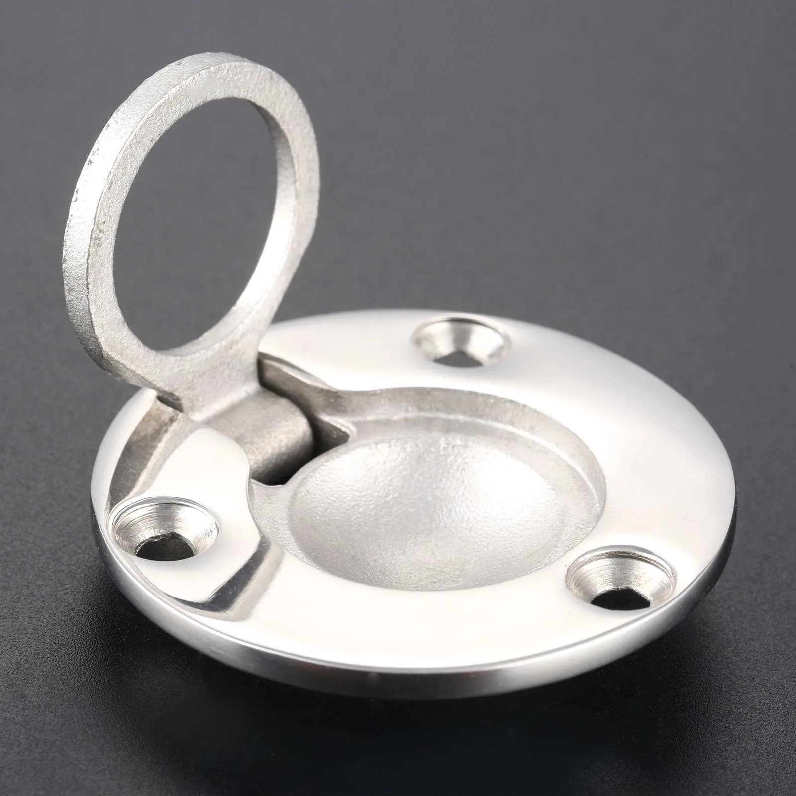 Anello per barca Portello in acciaio da 50 mm con chiusura a filo Maniglia da incasso per ponte Anello di sollevamento marino Hardware per armadietto per finestra cassetto armadio