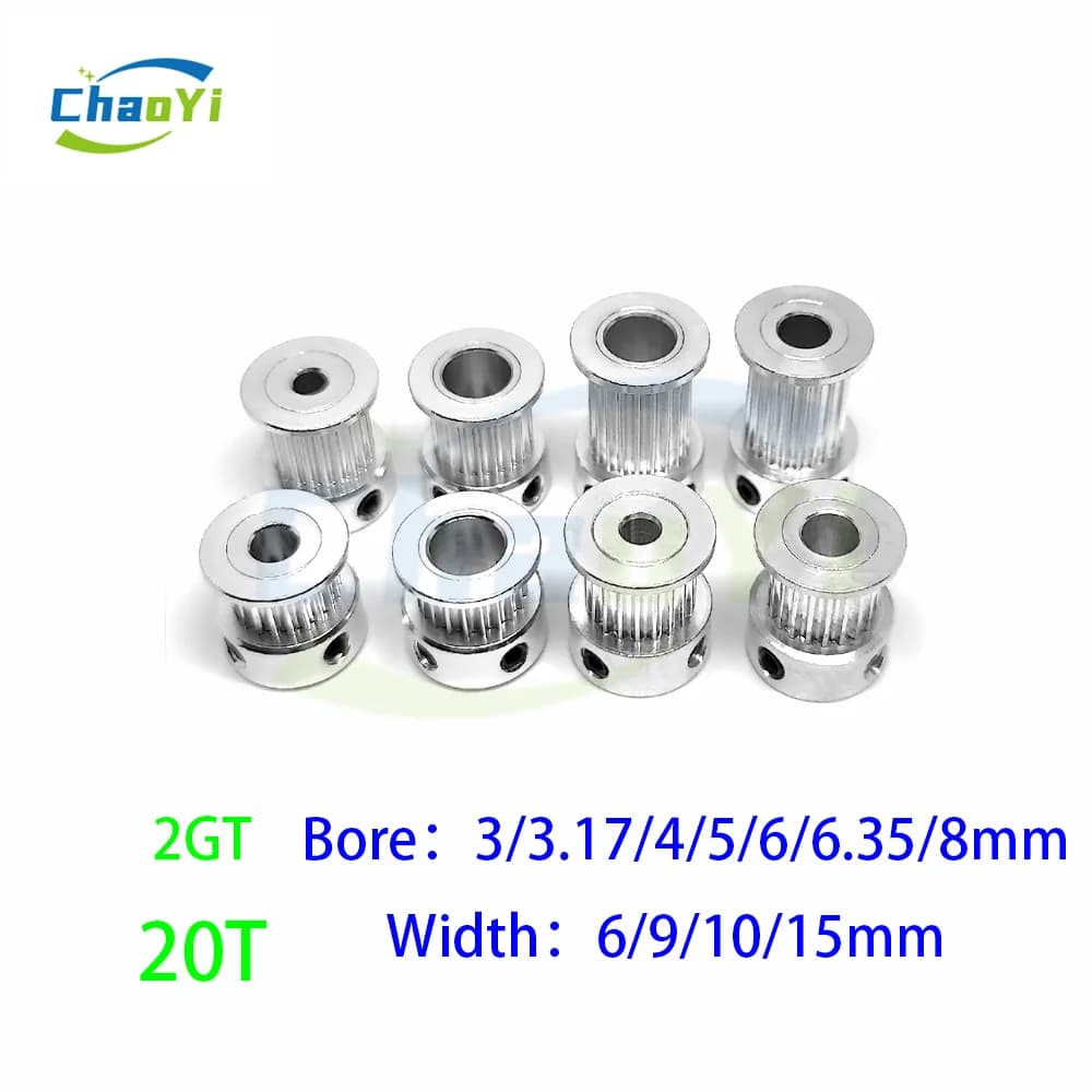 Parti della stampante 3D 2GT 20 denti puleggia dentata foro 3/3.17/4/5/6/6.35/8mm ruota sincrona misura GT2 larghezza cinghia 6/9/10/15mm 20T ingranaggi