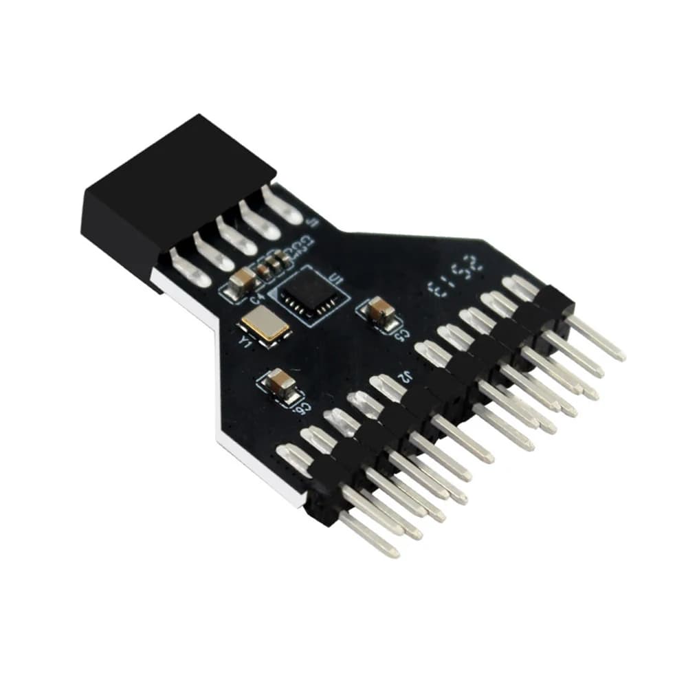 Cavo di prolunga USB 2.0 a 9 pin per scheda madre, adattatore da 1 a 2 porte USB, convertitore da USB 2.0 a 9 pin a USB 3.0 a 19 pin per lampade RGB e ventole