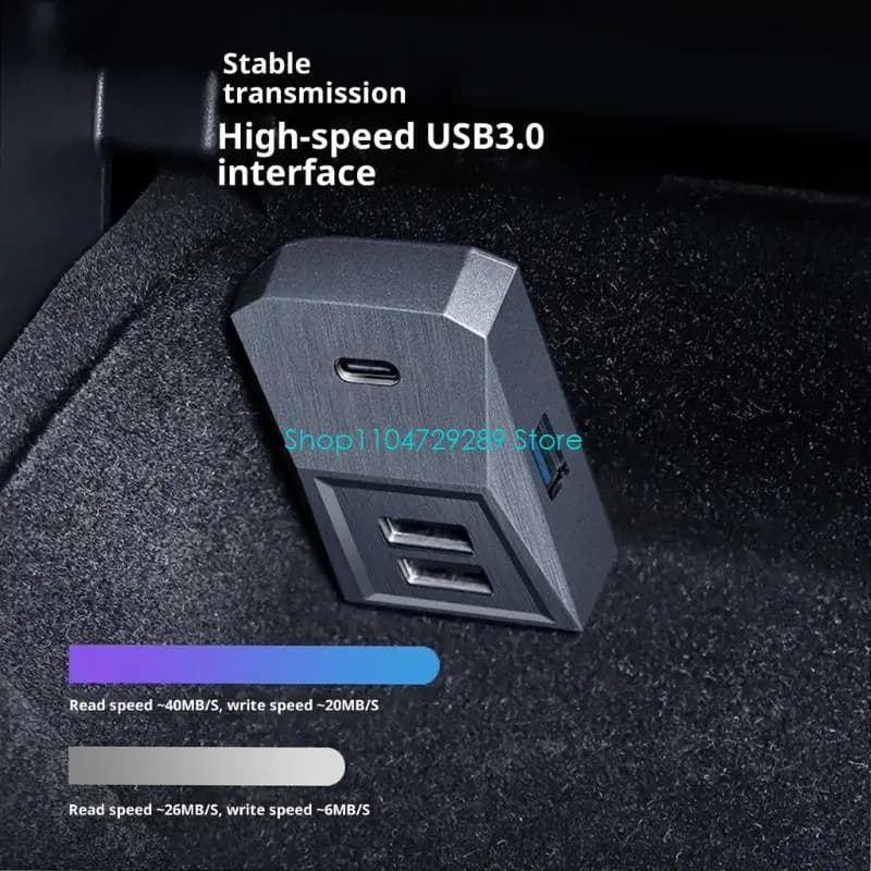 Hub USB D8KE per docking station per hub per auto con cavo ricarica rapida Accessori per porte multiple Docking station