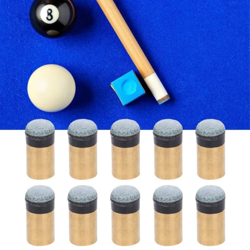 10 pezzi di ricambio per stecca da biliardo, snooker, punta per stecca, rame, cuoio PU (10 mm)