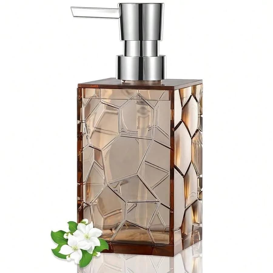Dispenser per sapone per le mani, flaconi con pompa per liquidi in plastica acrilica trasparente, dispenser per lozione ricaricabile per l'arredamento del bagno, cucina, college D