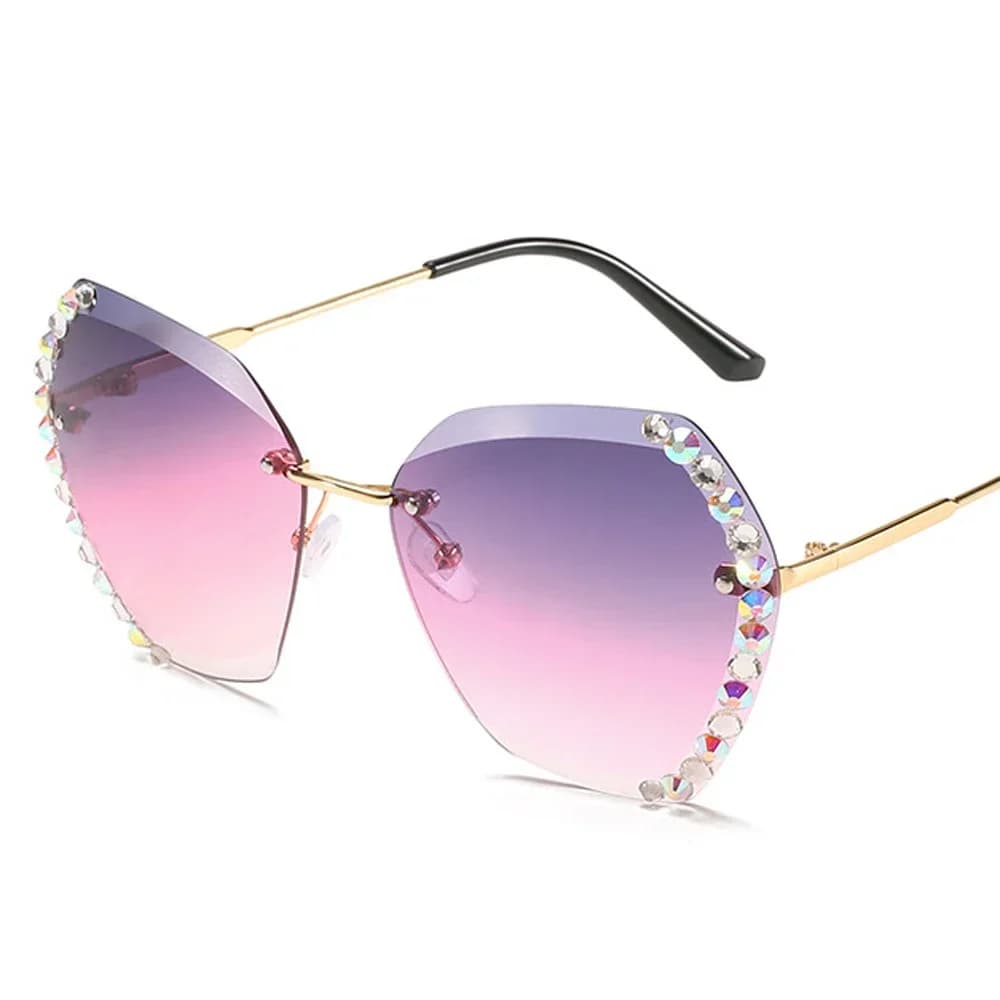 Occhiali da sole Vintage con strass per uomo e donna, occhiali da sole sfumati UV400