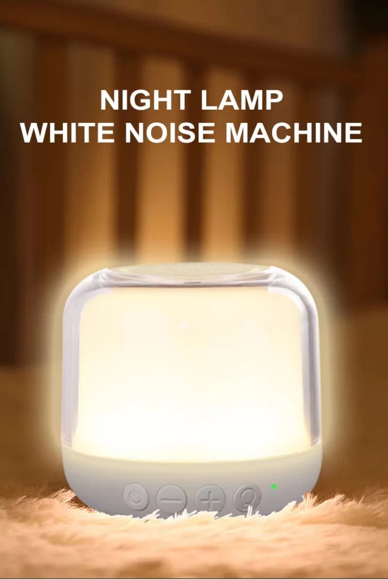 Altoparlante Bluetooth Portatile con Macchina del Suono per Neonati, Luce Notturna e Ausilio per il Sonno Rilassante per Neonati e Adulti, 2 Pezzi