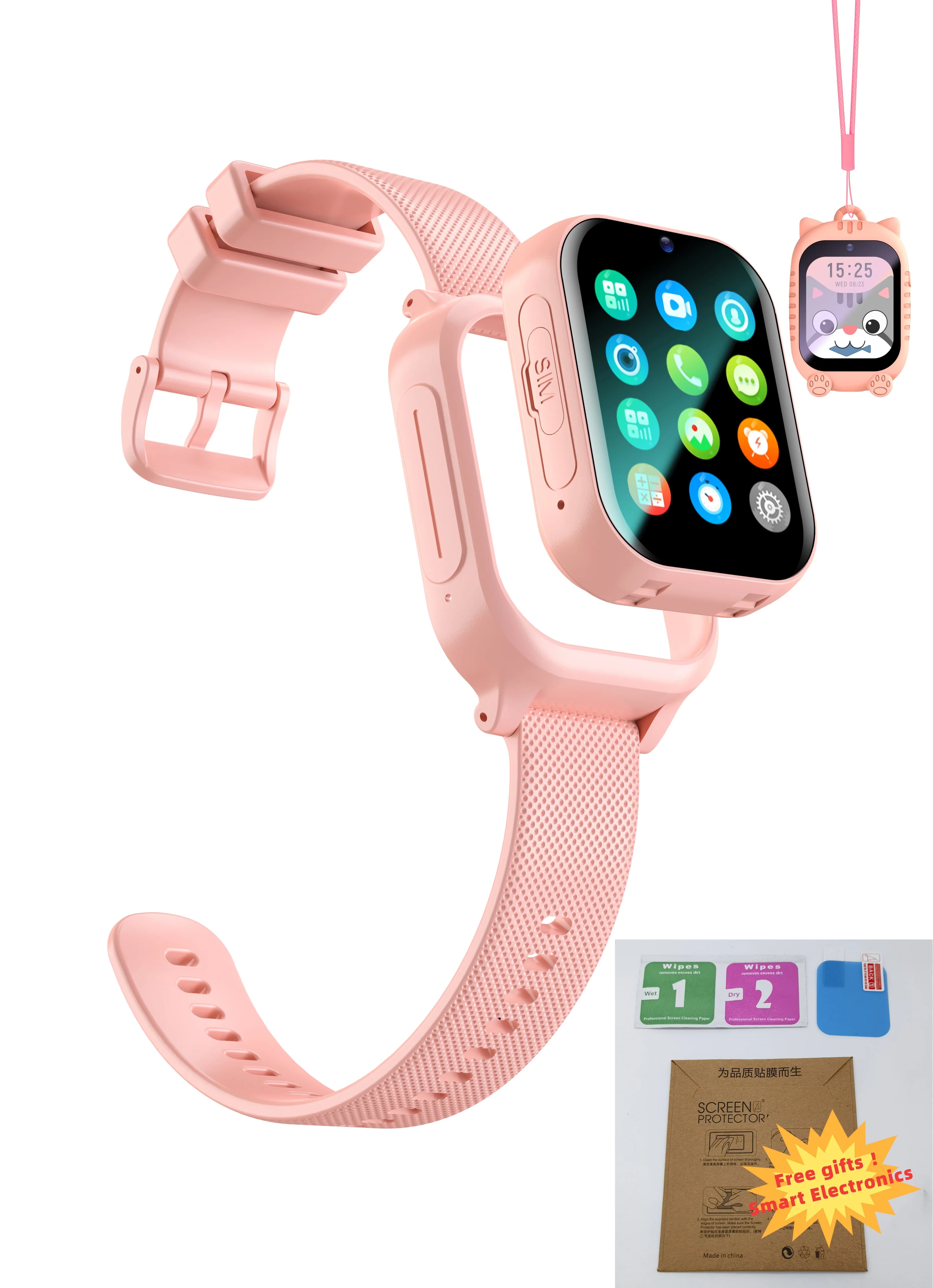 Kids Smart Watch 4G Sim Card SOS Phone Call GPS Positioning IP67 Waterproof Safety Zone History Footprint Track Voice Monitoring