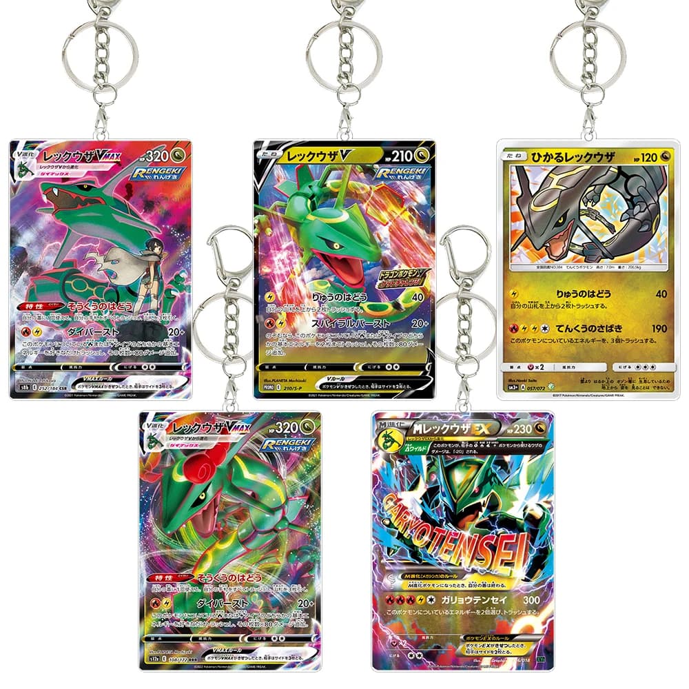 Portachiavi in Acrilico Rayquaza, Accessorio per Carte Studenti, Gioco Pocket Monster, Ciondolo per Borsa da Ragazzo, Personaggi dei Cartoni Animati, Regalo di Compleanno