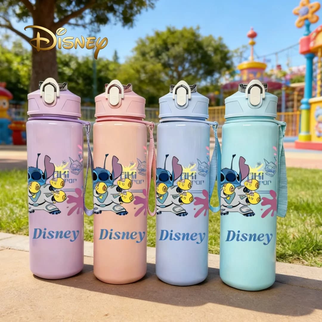 Official licensed Disney bottle, 3D printed, Stitch x The King of Fighters, new button flip-top cap, original design of the most popular cartoons