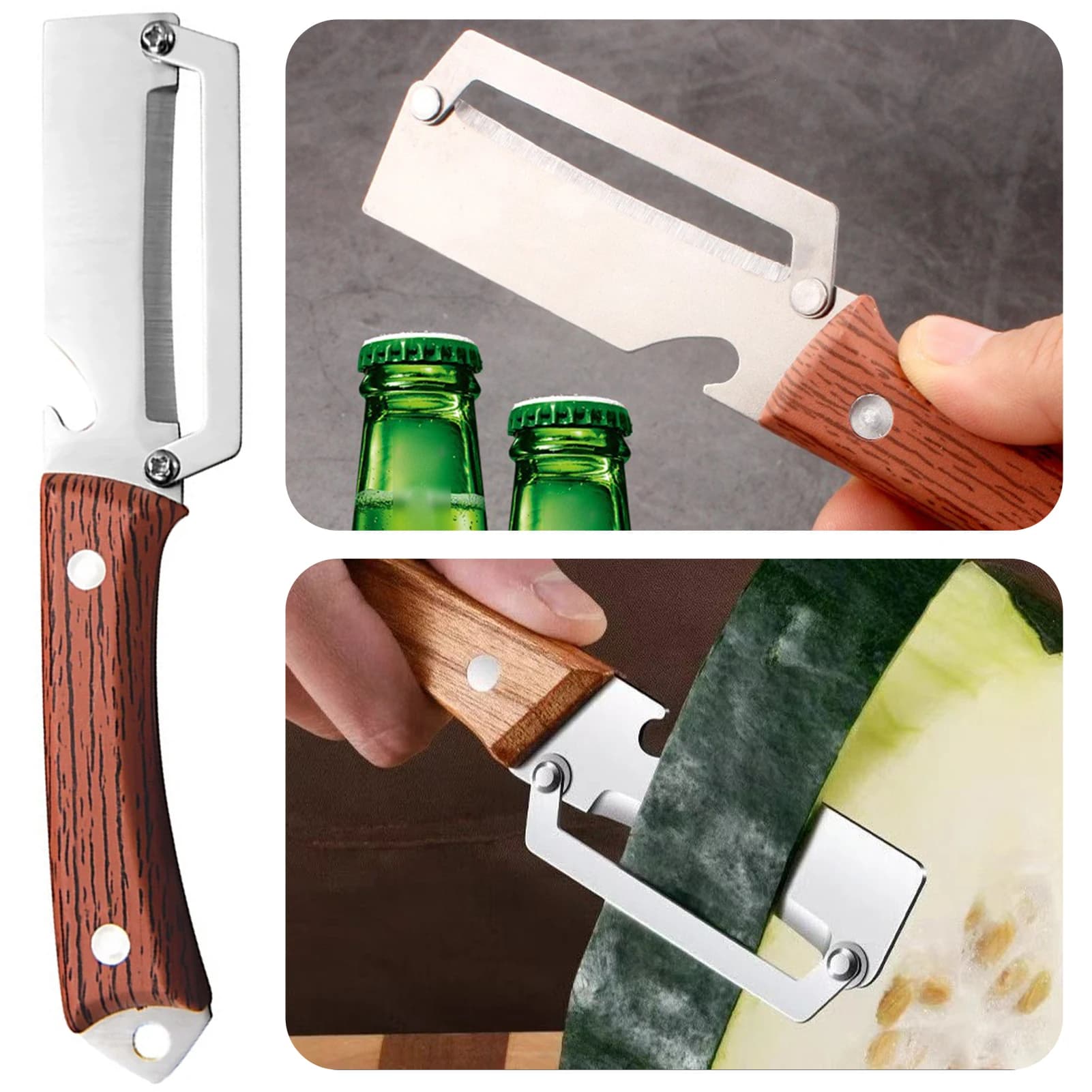 2 in 1 pelapatate apribottiglie lame in acciaio inossidabile ultra affilate coltelli pelapatate utensile da taglio per verdure da cucina