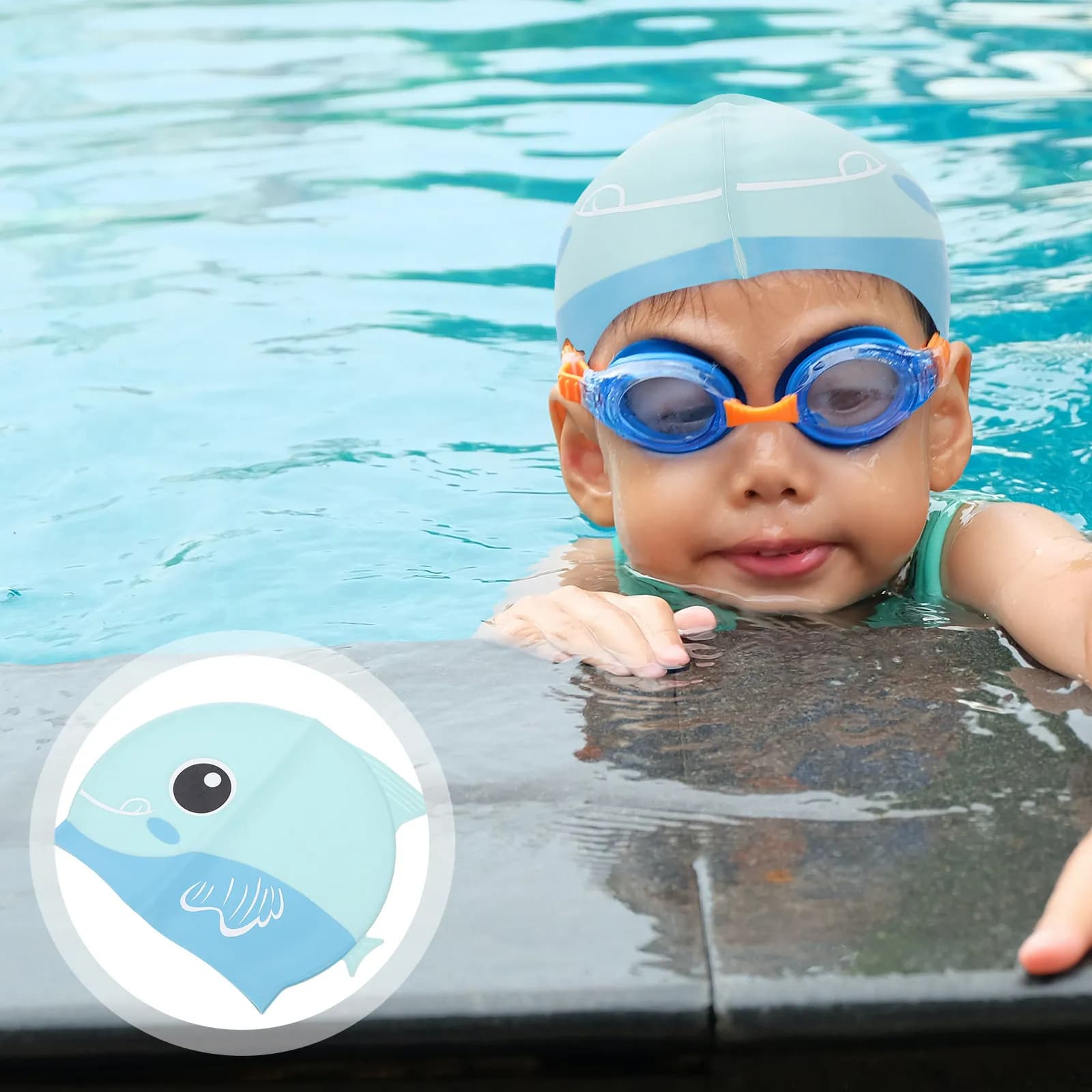 Premium Silicone Swimming Cap for Cartoon Fit Non-Slip Forehead Coverage Comfortable Swim Hat Swim