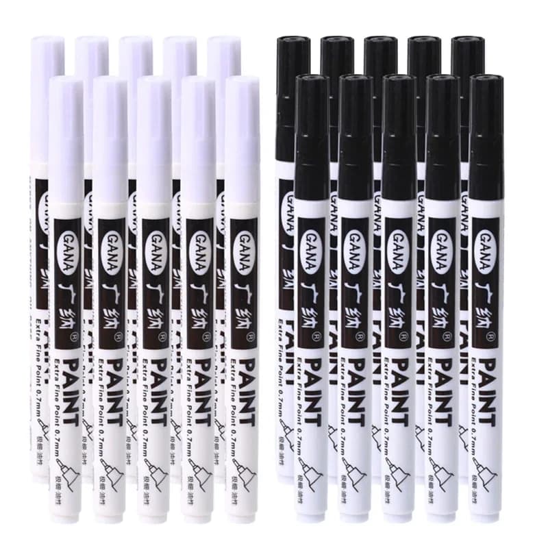 4Pcs/set Permanent Marker White Oily Paint Pen for Rock Painting Stone Ceramic Glass Wood Tire Fabric Metal Acrylic Paint 0.7mm