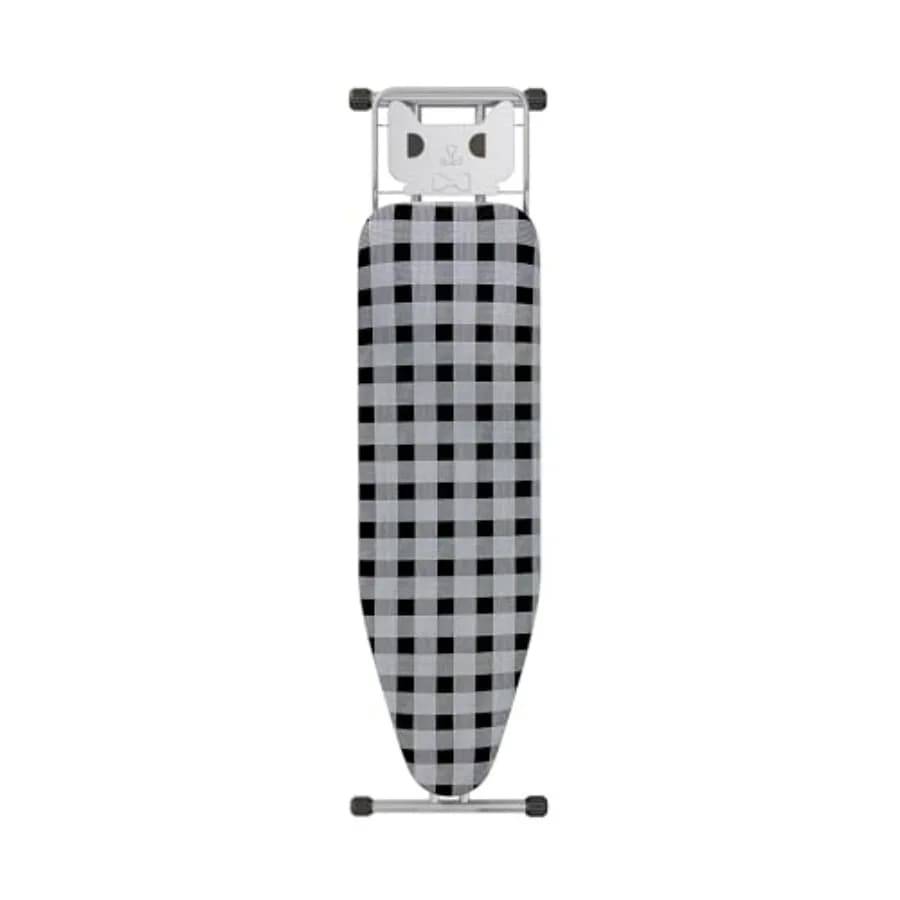 Ironing Board 13" X 43" W/Extra Thick Heavy Duty Padded Cover, Height Adjustable, Heat and Scorch Resistant Fabric, Anti-Skid F