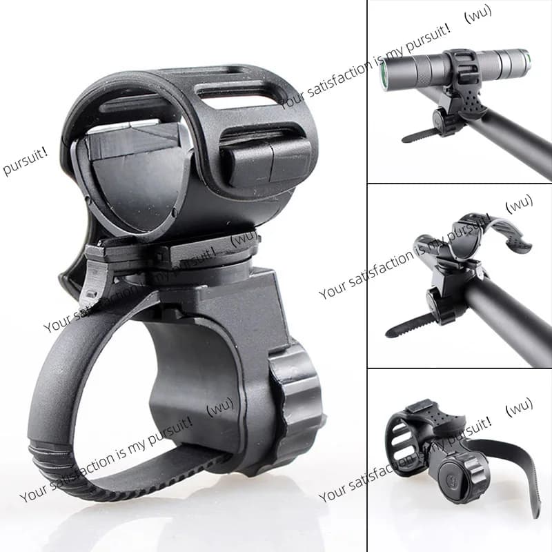 Staffa per luce per manubrio della bicicletta Portalampada per bici ruotabile a 360 gradi Torcia a LED Clip in plastica Supporto per pompa per faro da ciclismo