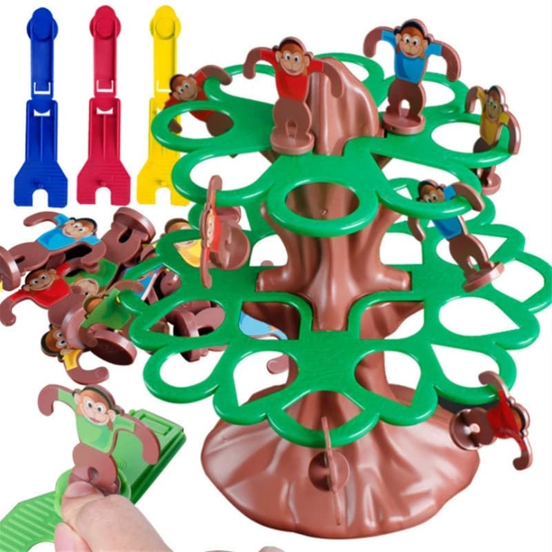 Gioco da Tavolo Scimmie Saltellanti in Plastica, Divertente e Interessante, Durevole, Giocattolo per Bambini, Scimmie Rimbalzanti e Gira-gira, Giochi per Famiglie e Feste