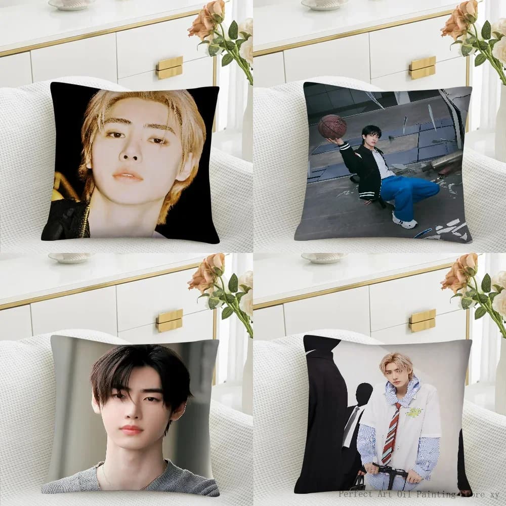 1PC KPOP Park Sunghoon Pillow Case Square Pillow Cushion Cover Bedroom Sofa Room Decoration Casual E-ENHYPEN Pillow Cover