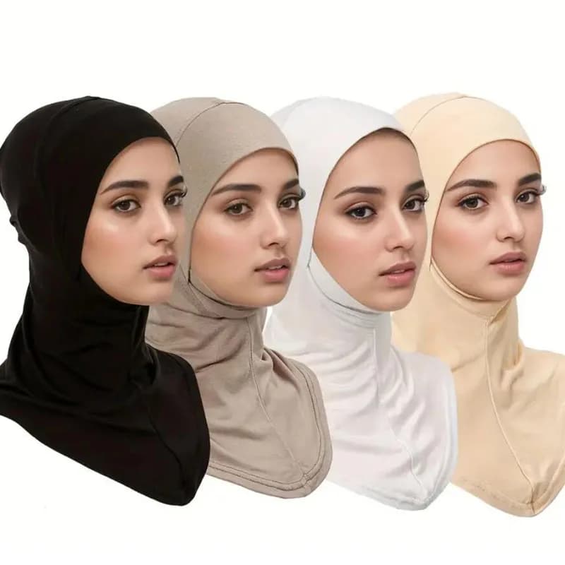 2 pz/set Hijab Undercap di Colore Solido Istantaneo Hijab Modesto Beanie Cap Interno Hijab Caps Musulmano Turbante Caps per Le Donne di Usura Quotidiana
