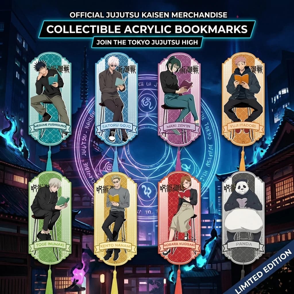 Segnalibro in Acrilico con Nappina Jujutsu Kaisen, Stampa ad Alta Definizione della Serie Anime e Manga, Merchandise Otaku, Regalo da Collezione per i Fan