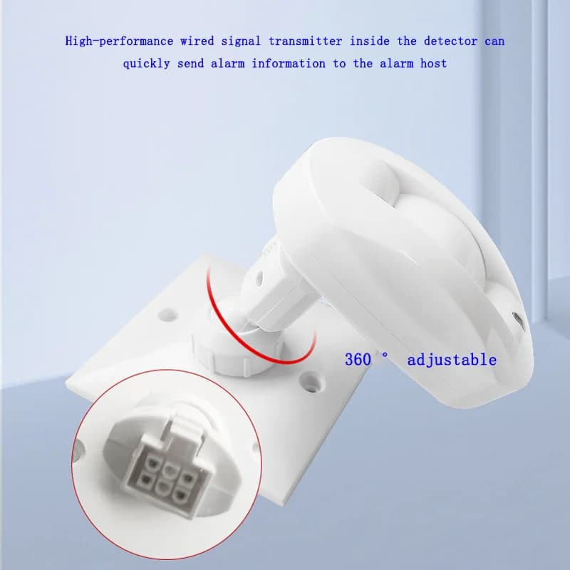 Rilevatore a infrarossi passivo cablato con staffa 86 HC-610, allarme per porte e finestre plug-in, rilevamento di movimento a grandangolo per corpo umano