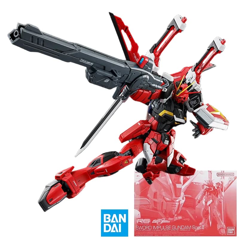 BANDAI Genuino Anime Figura RG 1/144 SWORD IMPULSE GUNDAM Spec II Action Figure Modello di Montaggio Giocattoli Da Collezione Modello Ornamenti