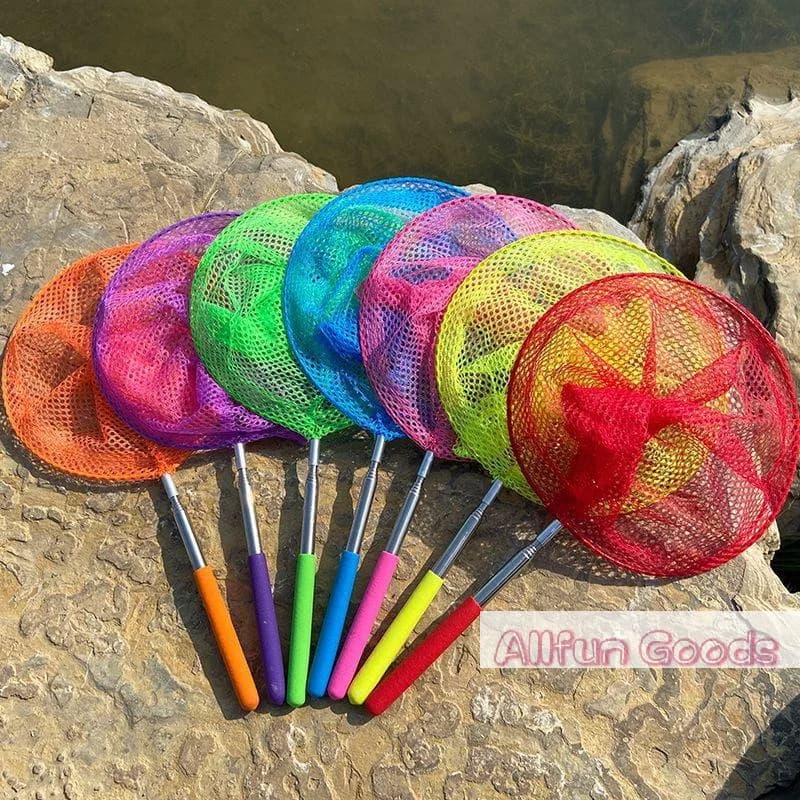[TG835]1/2/5Pcs Retractable Fishing Net Butterfly Dragonfly Net Outdoor Portable Fishing Net Children Fun Game Fishing Toys