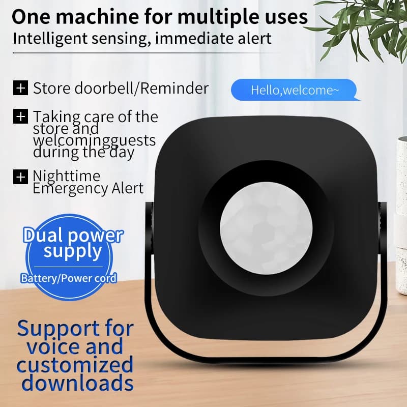 CACAZI PIR Motion Detector Alarm Welcome Guest campanello per affari Outdoor Sensor sirena sistema di sicurezza antifurto campanello per porte