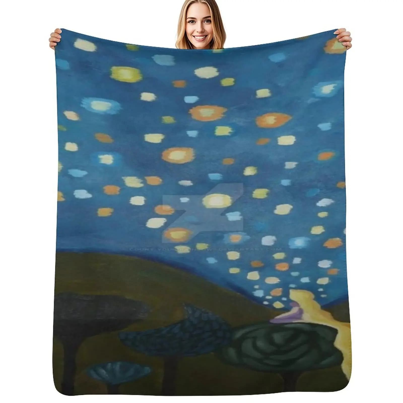 Tangled paint Throw Blanket Luxury anime Sleeping Bag Thins Bed linens Moving Blankets