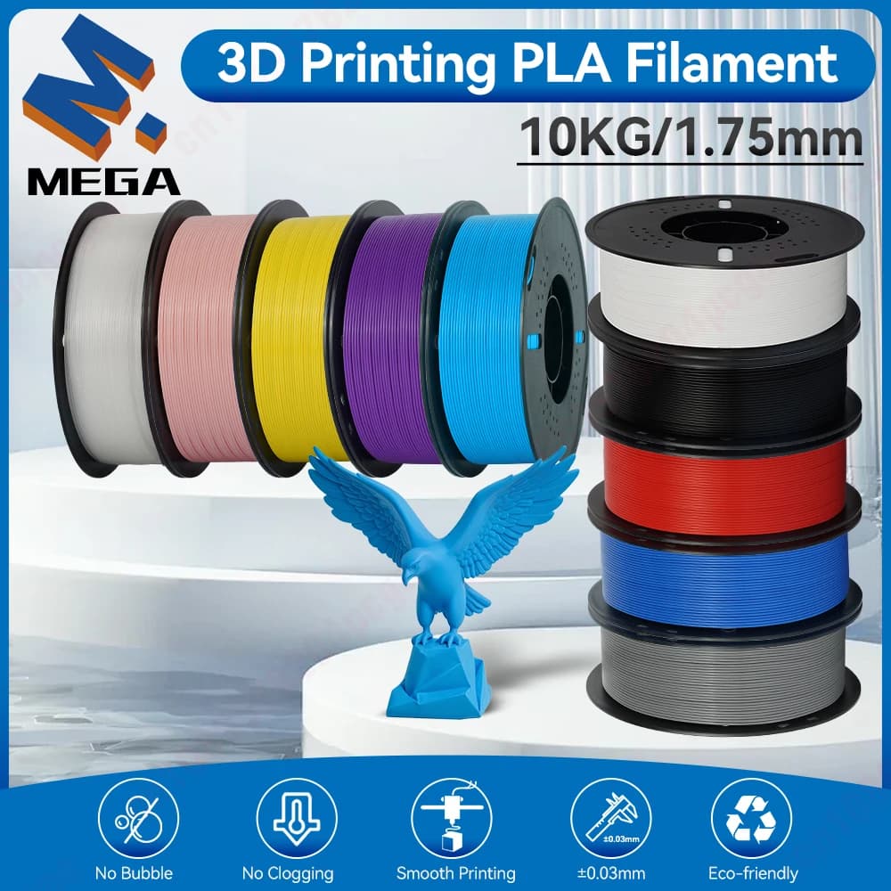 KINGROON Standard PLA Filament 10KG 1.75mm 3D Printer Plastic Material 1kg/roll 3D Printing Filaments Mix Color Local Shipping