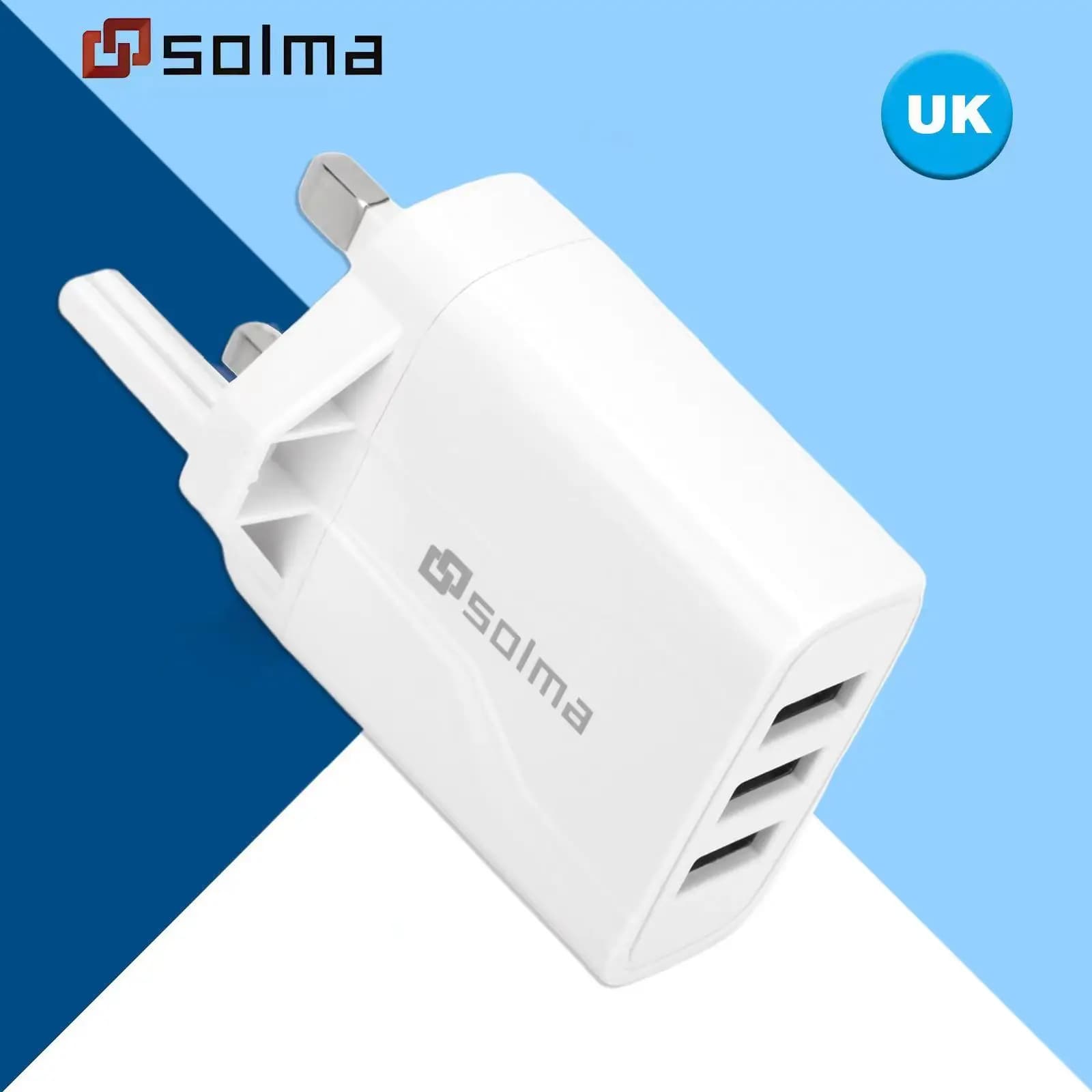 Caricatore da viaggio USB standard a 3 porte per ricarica da muro per iPhone 13 12 Adattatore di ricarica per presa mobile Samsung Xiaomi