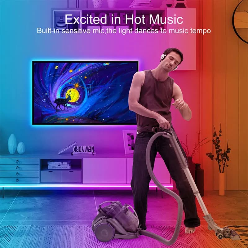Striscia LED RGB Intelligente STTL 2.5M Alimentata via USB con Sensore di Movimento per Gaming e Decorazione Casa