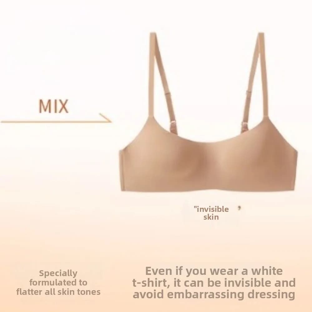 Reggiseno a mezza tazza senza fili senza traccia Mezza tazza Intimo push up anti-cedimento Seni raccolti Reggiseno regolabile per le donne Sport