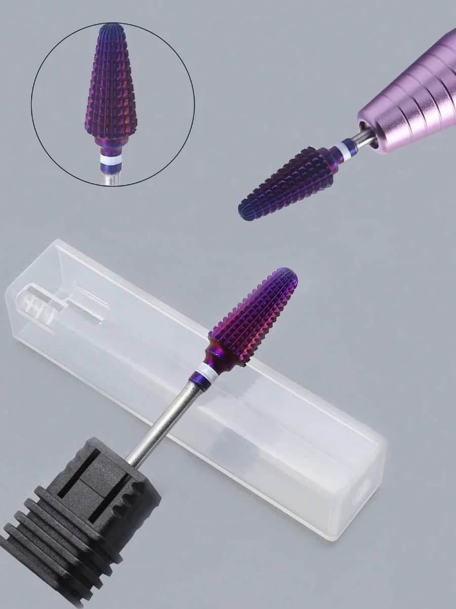Nail Drill Tips 5 in 1, 3/32' carbide safety tips, quick removal of tools for pedicure and manicure for polishing acrylic gel for cuticles