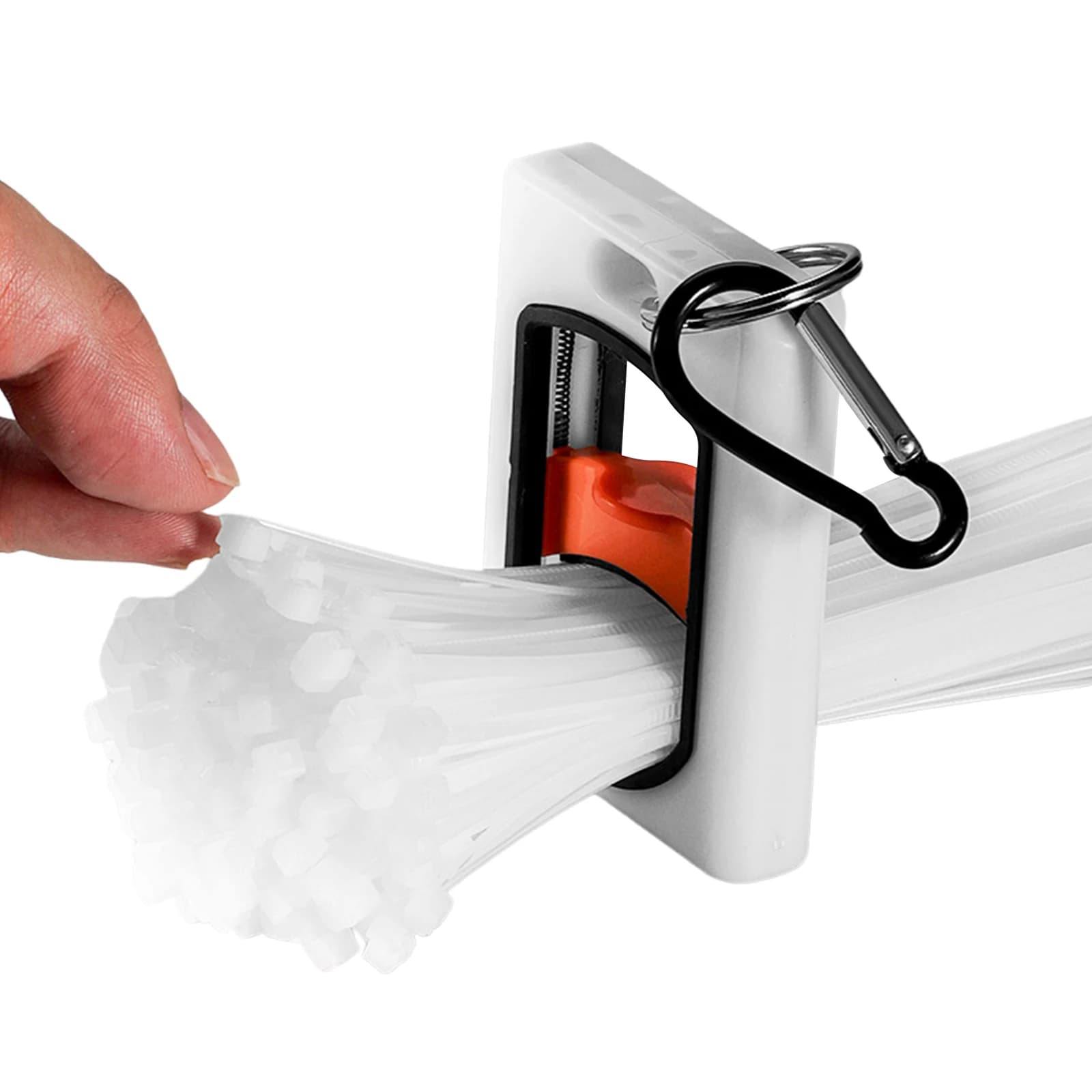 Organizzatore per fascette fermacavi quadrato, luminoso al buio, in plastica, porta fascette, contenitore per cavi, per viaggi, casa, ufficio