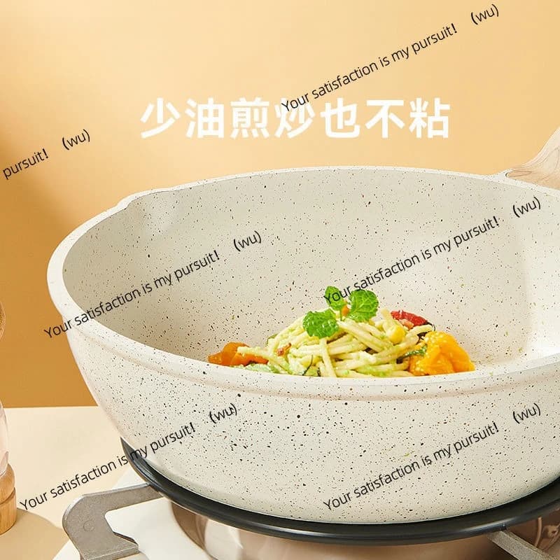 Set pots, complete set of Maifanshi flat bottom non-stick pans for domestic use, pan, wok, soup pan, four-piece induction hob.