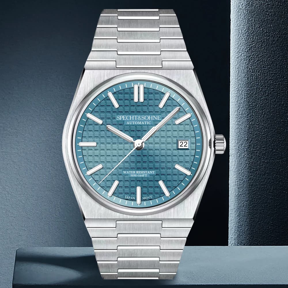 2025 Nuovo 37MM SPECHT & SOHNE Orologi meccanici automatici da uomo Giappone 8215 Movt Zaffiro Ice Blue Acciaio inossidabile Relogio Masculino