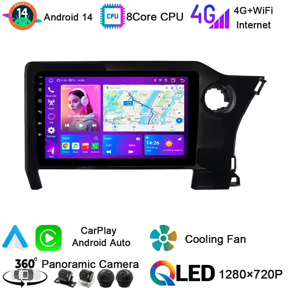 Wireless car carplay Android14 android Car GPS Multimedia Radio Video Player Stereo DSP Auto Carplay DAB For Toyota Noah 4 R90