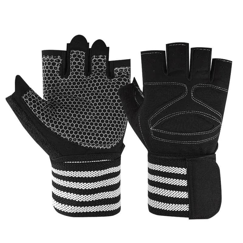 Guanti da allenamento Guanti da allenamento senza dita con supporto per fascia da polso Guanti imbottiti antiscivolo per allenamento fitness per sollevamento pesi