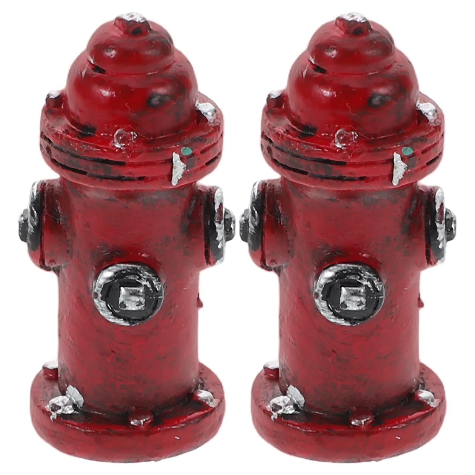 2 Pezzi Mini Statuette in Resina a Forma di Idrante Antincendio, Decorazione per la Casa, Micro Paesaggio, Decorazione per Torte, Oggetto di Scena per Fotografia