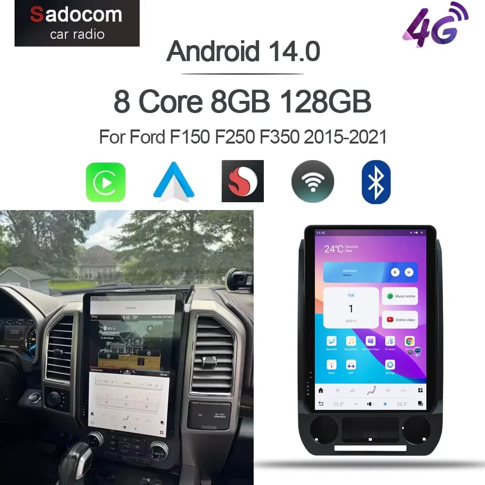 Carplay14 8G + 128G IPS Lettore Auto multimediale GPS WIFI autoradio 2 din Per Ford F150 F250 F350 Escape Explorer Edge E150 Mustang