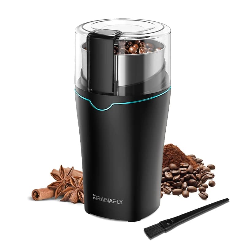 Macinacaffè con tazza rimovibile in acciaio inossidabile Macinacaffè elettrico per chicchi di caffè Macinacaffè domestico per spezie Erbe Noci, 300W