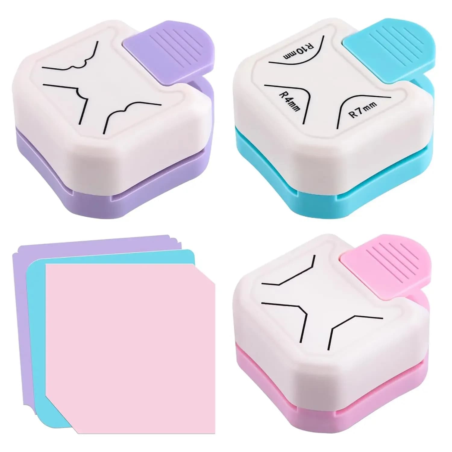 DIXSG Corner Rounder Mini Corner Trimmer Round Corner DIY Paper Card Photo Planner Cutting Supplies 3 Way Punch Board Photo