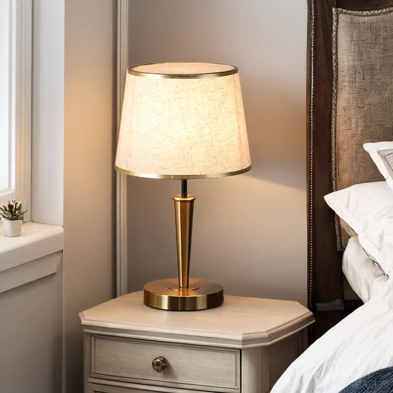 Lampada da comodino, lampada da tavolo per camera da letto, lusso leggero e semplice sensazione americana di fascia alta, comodino con regolazione al tocco della camera da letto principale