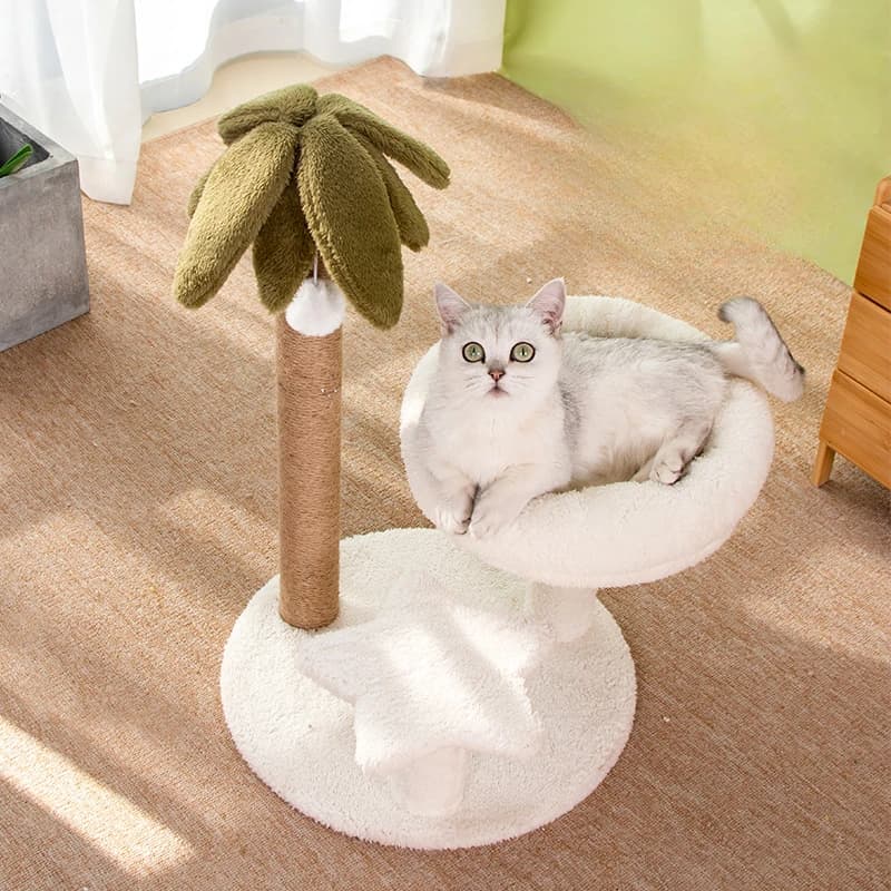 Cat Tree Sisal Rope Cat Climbing Tree with Condo and Perches Cats Tree for Small Apartments Stable Cat Tower Cats Scratch Board