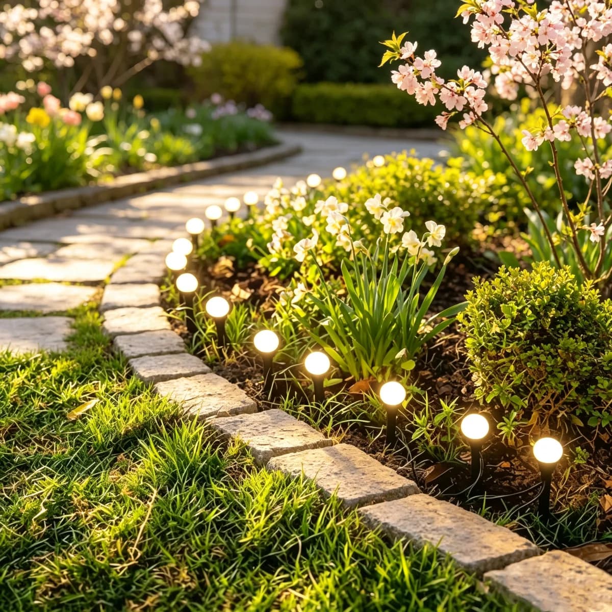 5M 20 LEDs Solar Path Outdoor LED String Lights Waterproof Garden Lamps Yard Pathway Lawn Christmas Party Holiday Decoration
